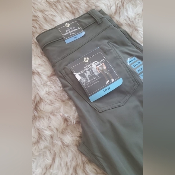 Benton Men's Straight Fit Stretch Cotton Pants Spruce Green Size 32×32 🌴 - Picture 8 of 9